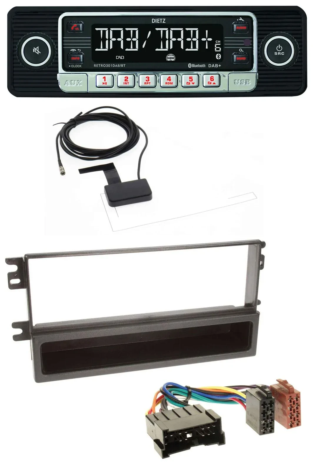 Dietz DAB Bluetooth USB MP3 Autoradio für Kia Shuma 2, Sephia II, Mentor