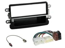 Einbauset DIN Autoradio für Dacia Lodgy Dokker Duster Sandero- piano schwarz