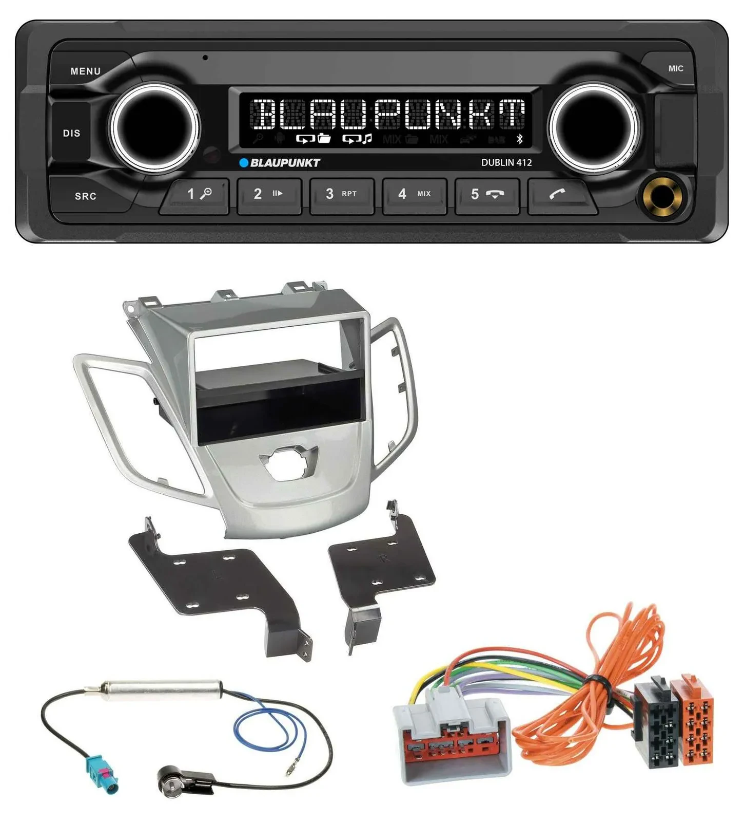 Автомагнитола для Ford Fiesta (2008–2010, JA8, без дисплея) Blaupunkt MP3, Bluetooth, USB, AUX