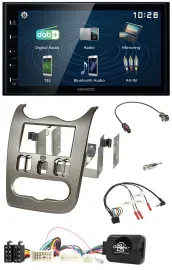 Kenwood 2DIN Bluetooth Lenkrad USB DAB Autoradio für Dacia ab 2012 dunkelsilber