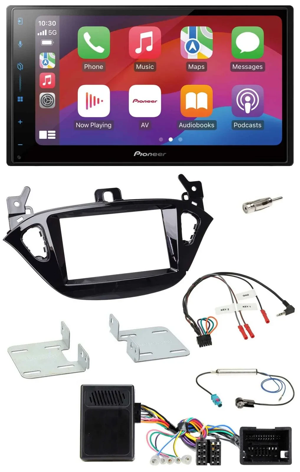 Pioneer DAB USB Lenkrad Bluetooth 2DIN Autoradio für Opel Adam ab 2013 Corsa E