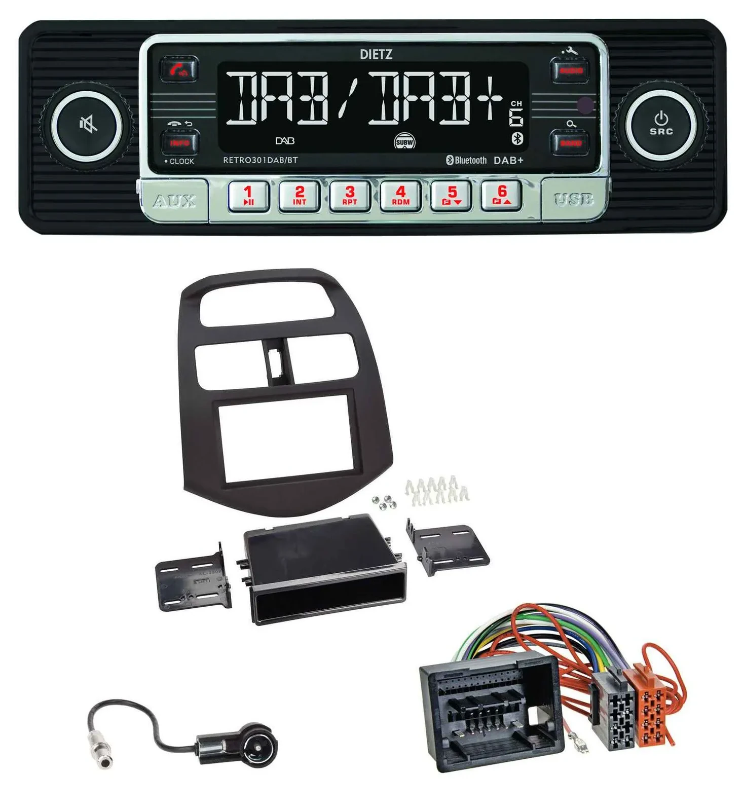 Dietz USB DAB MP3 Bluetooth Autoradio für Chevrolet Spark (ab 2013)