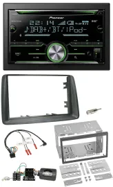 Pioneer Bluetooth Lenkrad DAB 2DIN USB CD Autoradio für Fiat Panda 2007-2012 gra