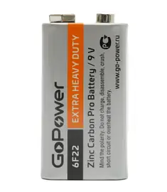 Батарейка «Крона» GoPower 6F22 Zinc Carbon Pro