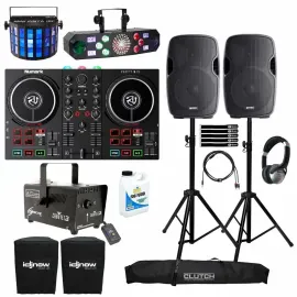 Numark Party Mix II DJ Controller w 12" Speakers & Lighting Effects Gig Pack