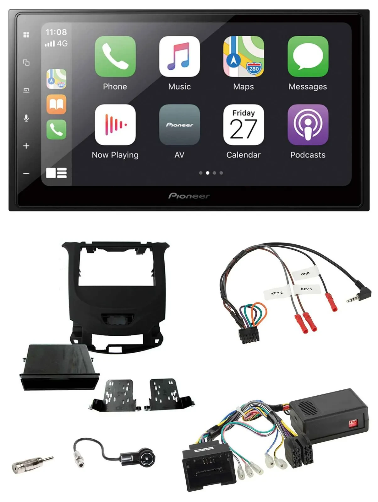 Pioneer Lenkrad Bluetooth DAB 2DIN USB Autoradio für Chevrolet Cruze ab 2016 kla