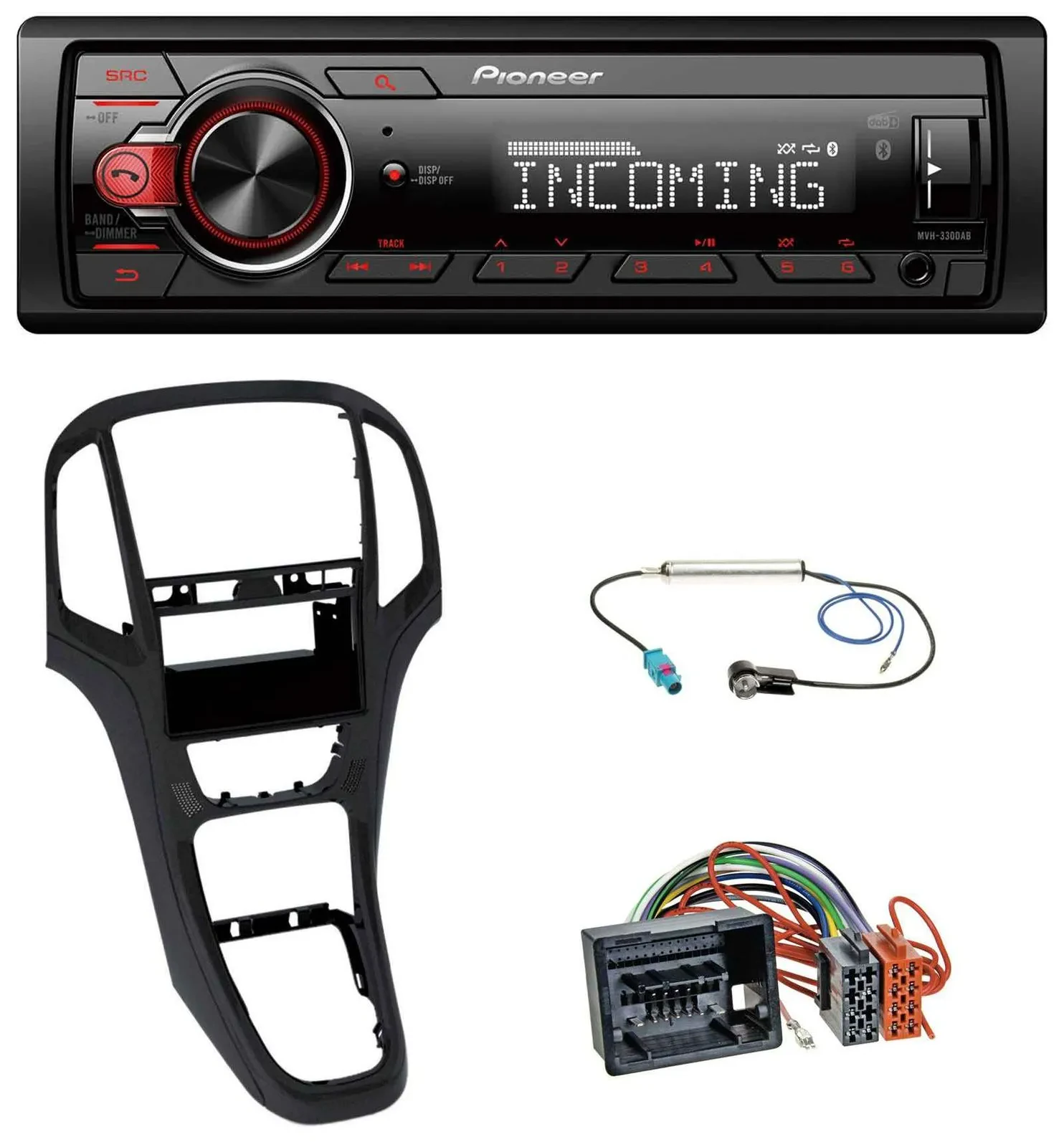Автомагнитола Pioneer для Opel Astra J с 2009 Bluetooth USB DAB MP3 перламутровый чёрный