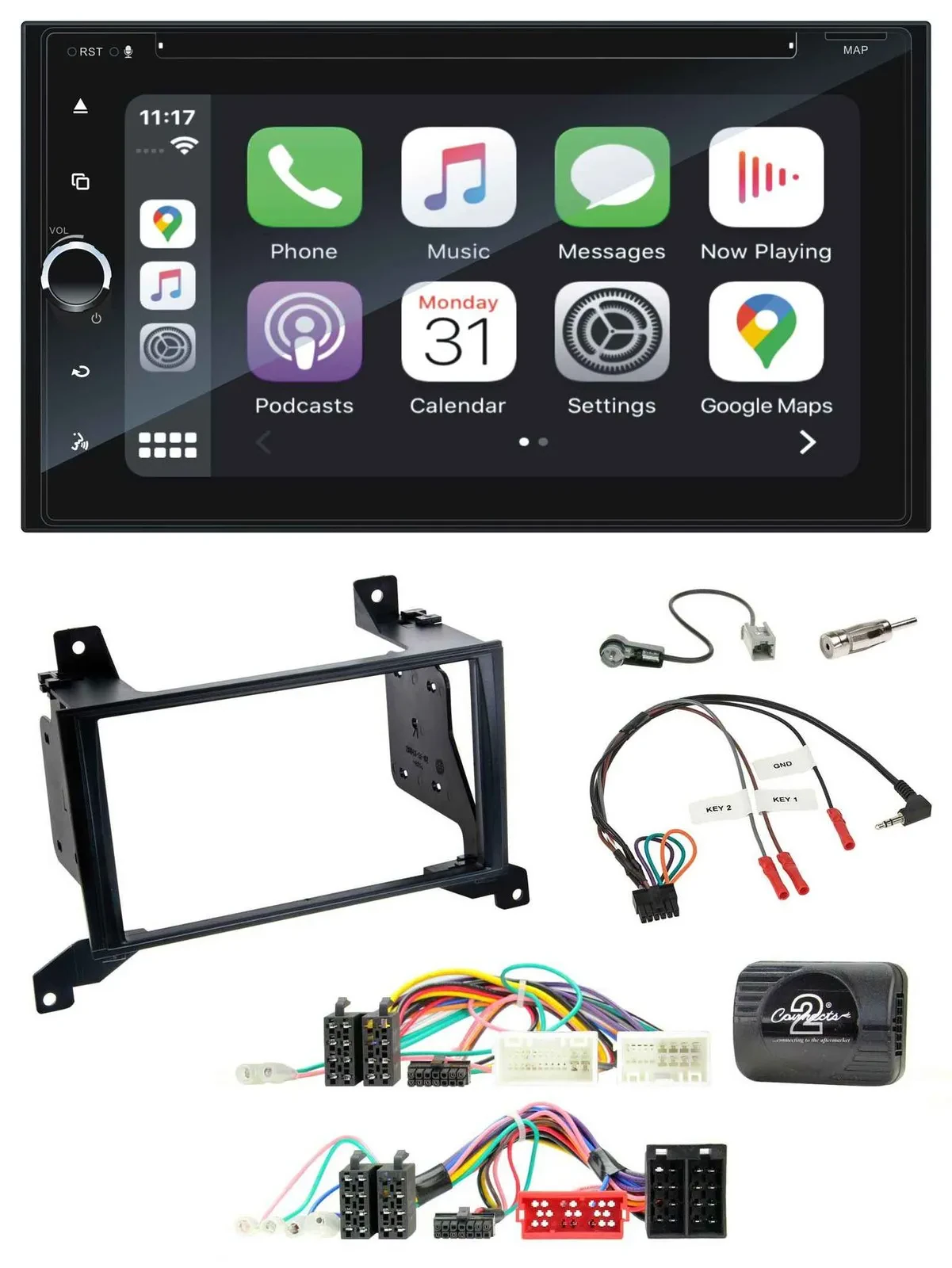 Blaupunkt 2DIN Bluetooth DAB USB DVD Lenkrad Autoradio für Hyundai Santa Fe CM 2