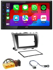 Автомагнитола JVC 2DIN, DAB, Bluetooth, USB, MP3, для Mazda 6 (2008–2012), черно-серебристая