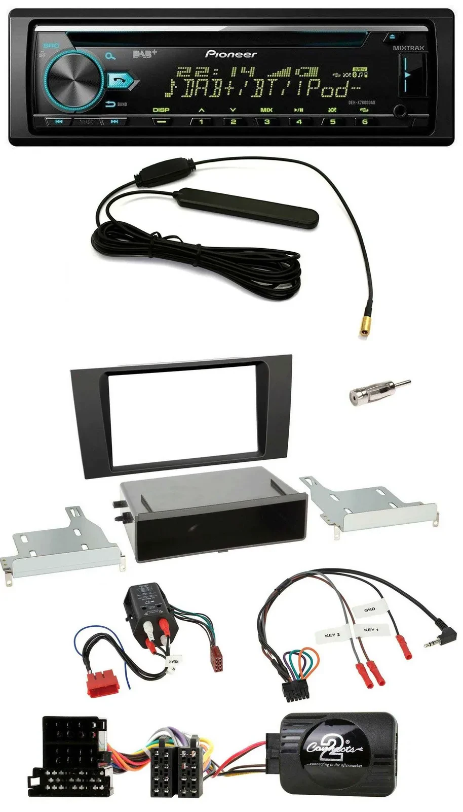Pioneer CD MP3 Lenkrad DAB USB Autoradio für Audi A4 B5 1999-2001 BOSE Vollaktiv