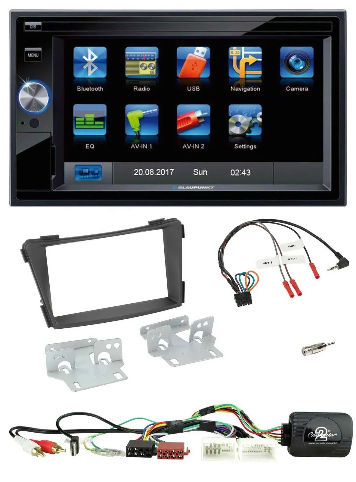 Blaupunkt SD Bluetooth 2DIN MP3 USB Lenkrad Autoradio für Hyundai i40 11-19 AUX
