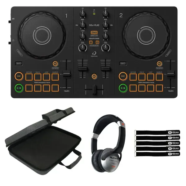 DJ-контроллер с джогом AlphaTheta DDJ-FLX2 Black с аксессуарами