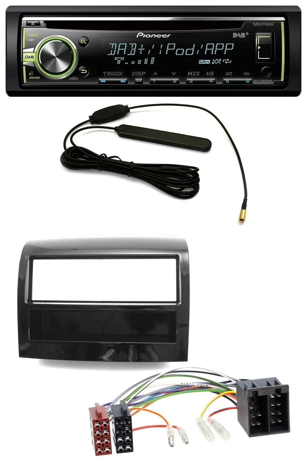 Автомагнитола для Fiat Ducato (2011–2021) Pioneer MP3 USB CD DAB AUX, чёрный глянец