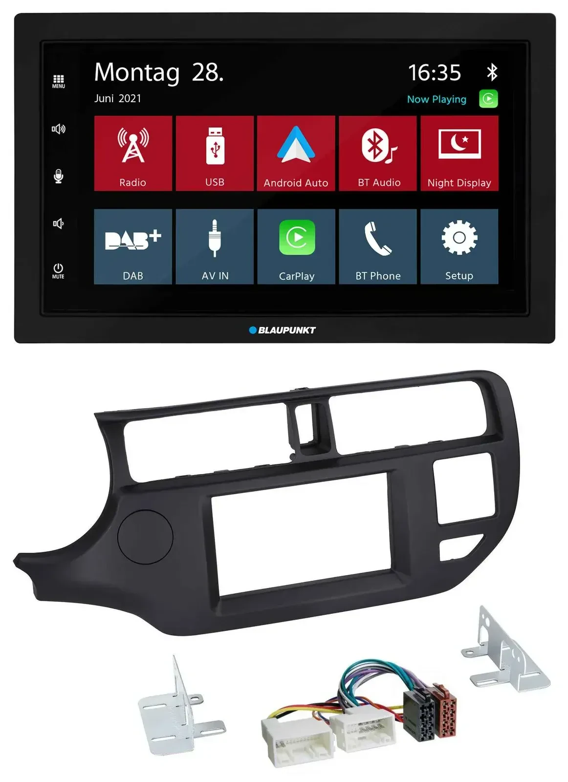 Blaupunkt MP3 Bluetooth DAB 2DIN USB Autoradio für Kia Rio 11-14 UB schwarz