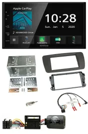 Kenwood Bluetooth Lenkrad DAB USB 2DIN Autoradio für Seat Ibiza ab 08 tuam-grey