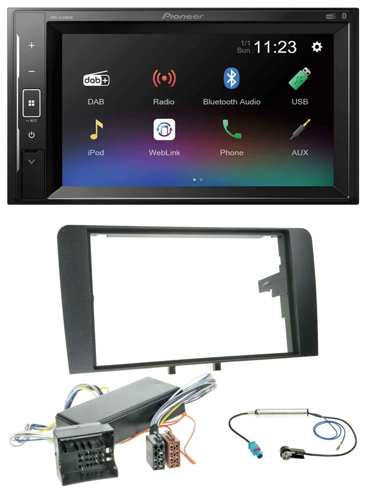 Pioneer DAB MP3 2DIN Bluetooth USB Autoradio für Audi A3 8P 06-12 Bose Aktivsyst