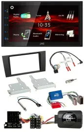 JVC USB Bluetooth Lenkrad DAB 2DIN Autoradio für Audi A4 99-01 Aktivsystem