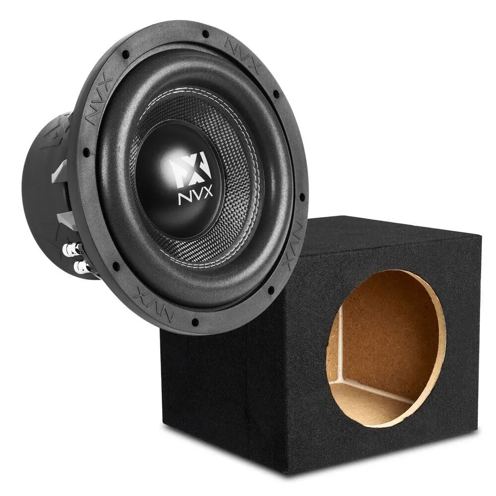 NVX VCW102 750W 10" Dual 2-ohm Car Audio Subwoofer with Sealed Enclosure Box