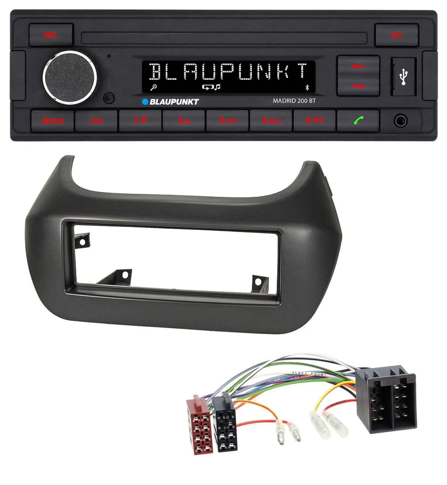 Blaupunkt USB AUX Bluetooth MP3 Autoradio für Fiat Fiorino Qubo Citroen Nemo Peu