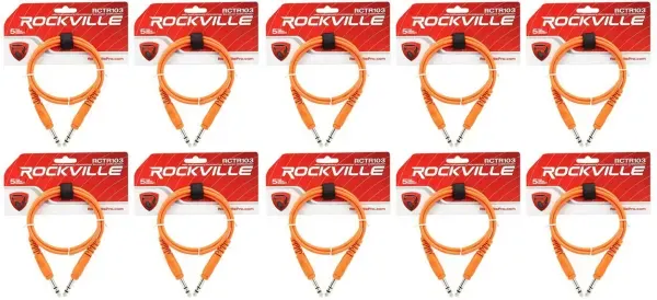 Коммутационный кабель Rockville RCTR103O Orange 0.9 м (10 штук)