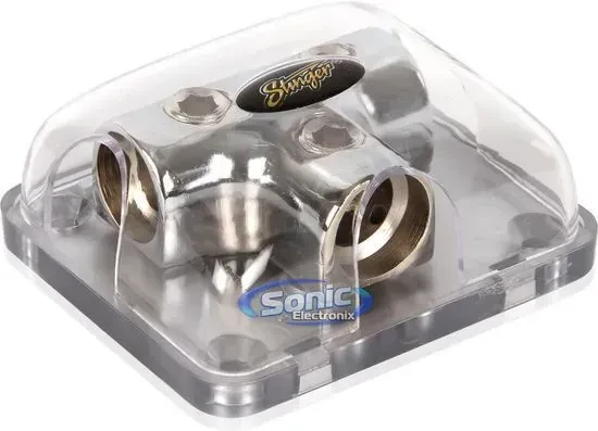 Дистрибьютор питания для автоаудио Stinger SPD512 PRO Series T-Block, хромированное покрытие