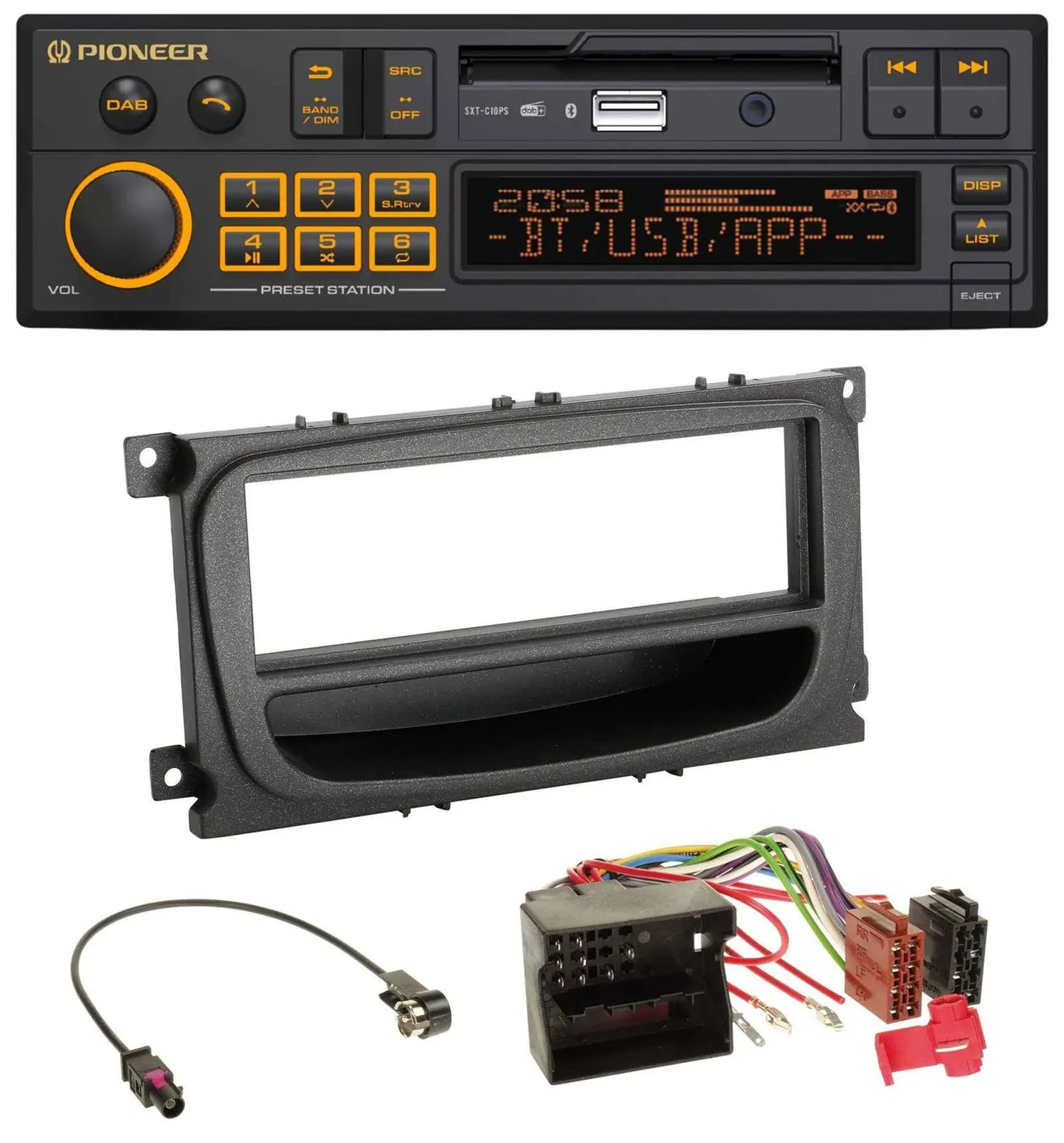 Pioneer DAB MP3 USB Bluetooth Autoradio für Ford Mondeo S-Max 07-14 Ablagefach s