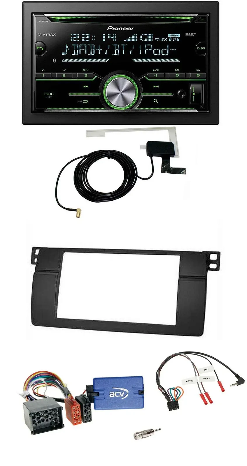 Pioneer CD USB Lenkrad Bluetooth 2DIN DAB Autoradio für BMW 3er E46 00-06 Profi