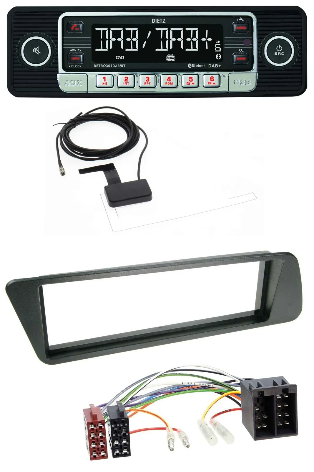 Dietz DAB Bluetooth USB MP3 Autoradio für Peugeot 306