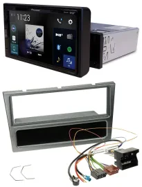 Pioneer DAB MP3 Bluetooth USB Autoradio für Opel Corsa C Quadlock 2004-2006 alum
