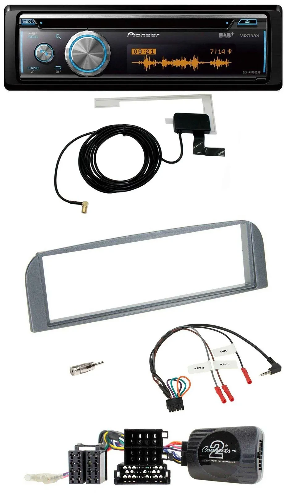 Автомагнитола для Alfa Romeo 147/GT 2007–2010 Pioneer Bluetooth DAB USB CD антрацит