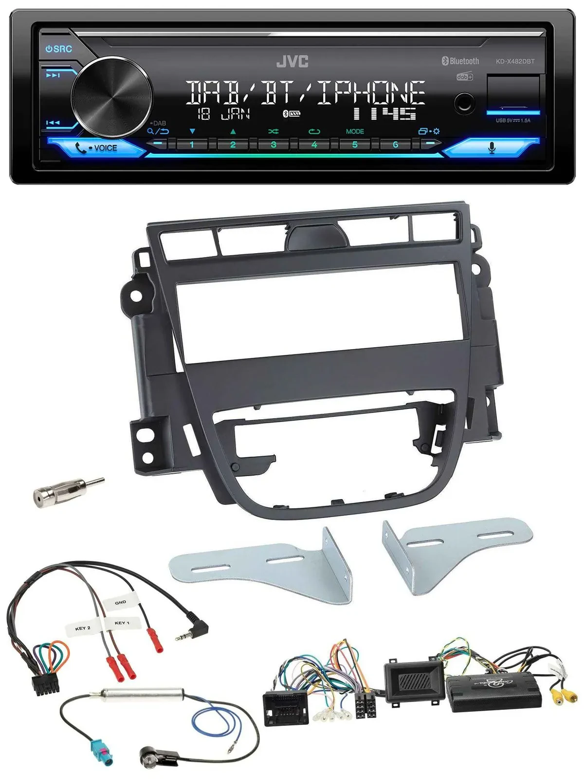 JVC Bluetooth DAB USB Lenkrad Autoradio für Opel Meriva B ab 2010