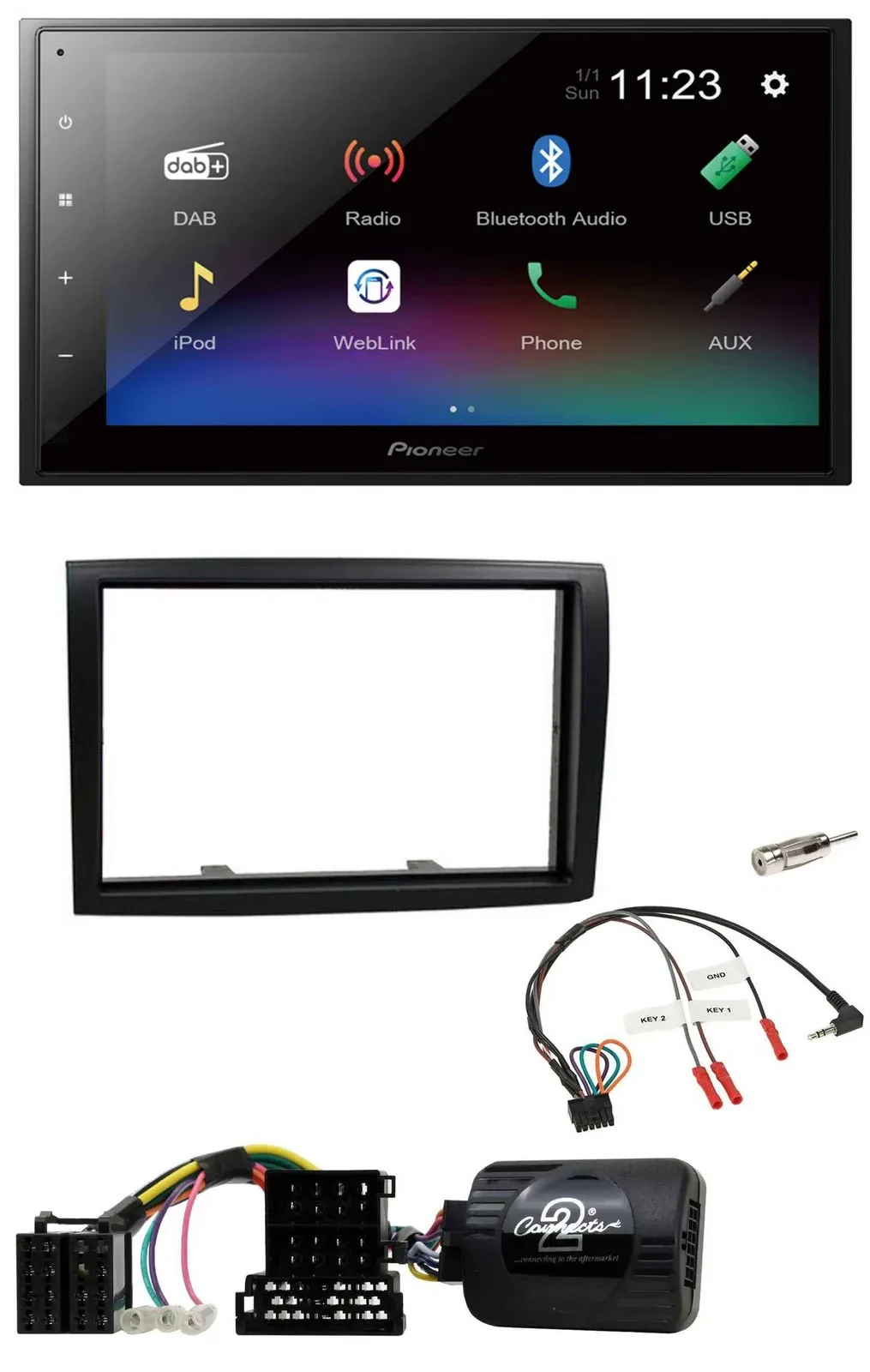 Автомагнитола Pioneer 2DIN, USB, Bluetooth, DAB для Citroen Jumper/Peugeot Boxer