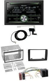 Автомагнитола для Fiat Idea (с 2005) Pioneer CD/USB/MP3, Bluetooth, DAB, 2 DIN, черная