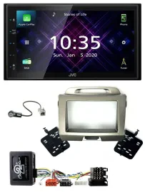 Автомагнитола для Kia Sportage 3 (2010–2015) JVC 2-DIN DAB, Bluetooth, USB серебристый