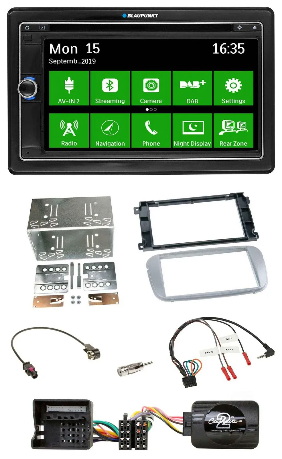 Blaupunkt Bluetooth 2DIN Lenkrad DAB USB TMC Navigation für Ford Mondeo S-Max 07