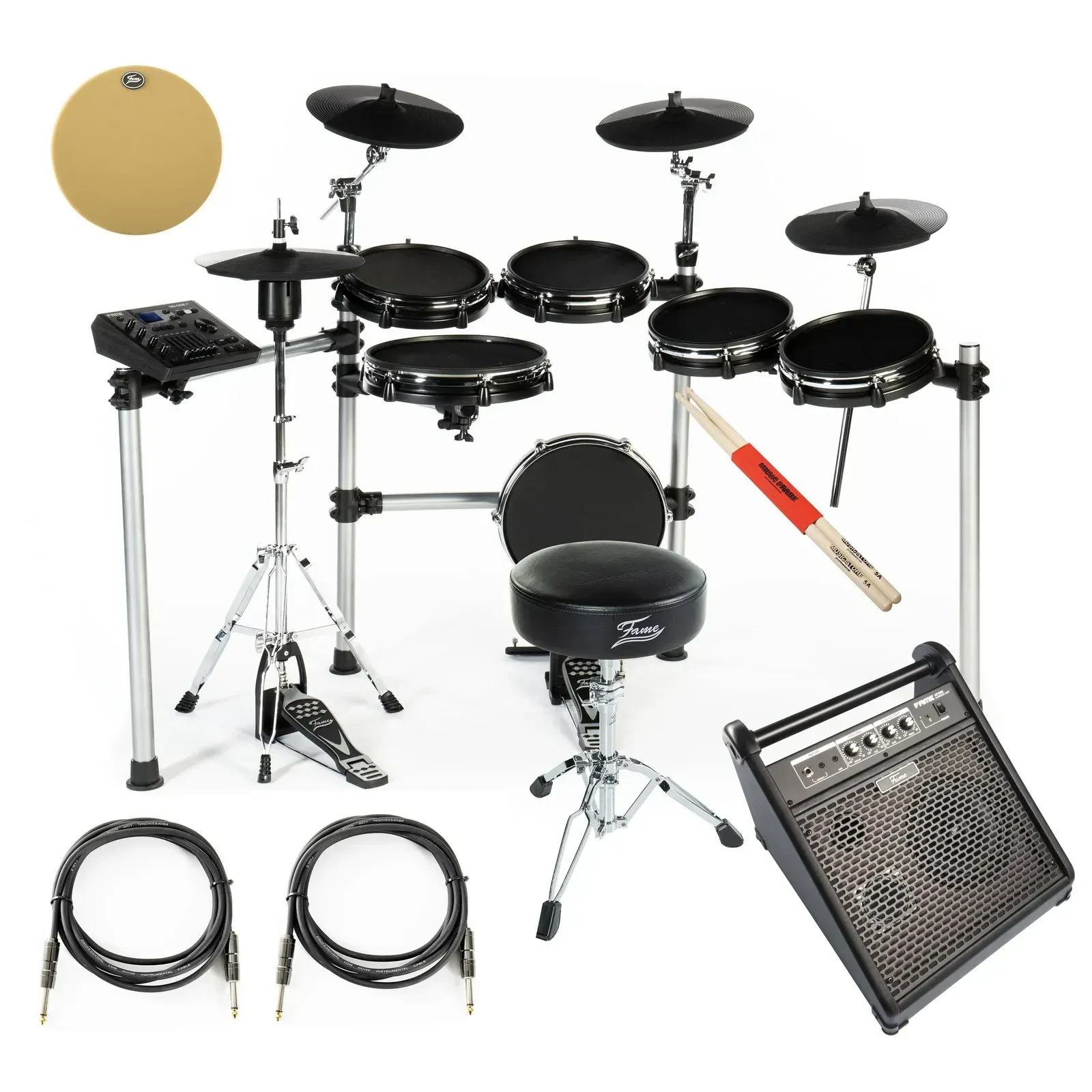 Электронные барабаны Fame Audio DD-One XT 29 наборов, 554 звука, USB, малый 12", бочка 12", томы 10"