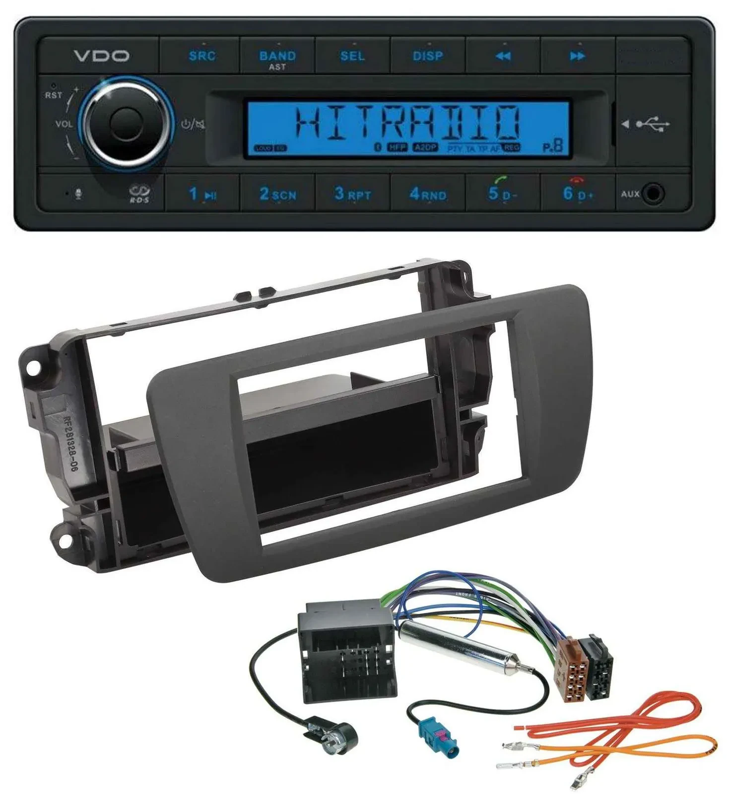 VDO AUX Bluetooth USB MP3 Autoradio für Seat Ibiza (ab 12) - tuam grey
