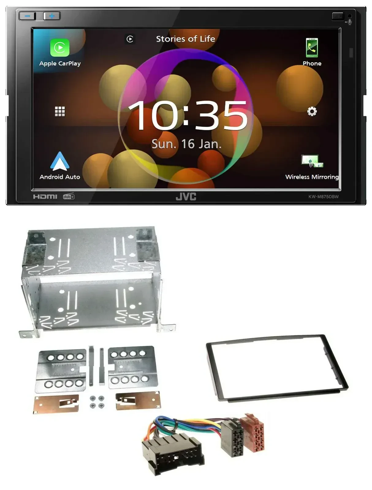 JVC DAB MP3 2DIN Bluetooth USB Autoradio für Hyundai Santa Fe SM 04-06