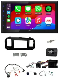 JVC Bluetooth 2DIN Lenkrad DAB USB Autoradio für Citroen Jumpy Erstausst. DIN Sp