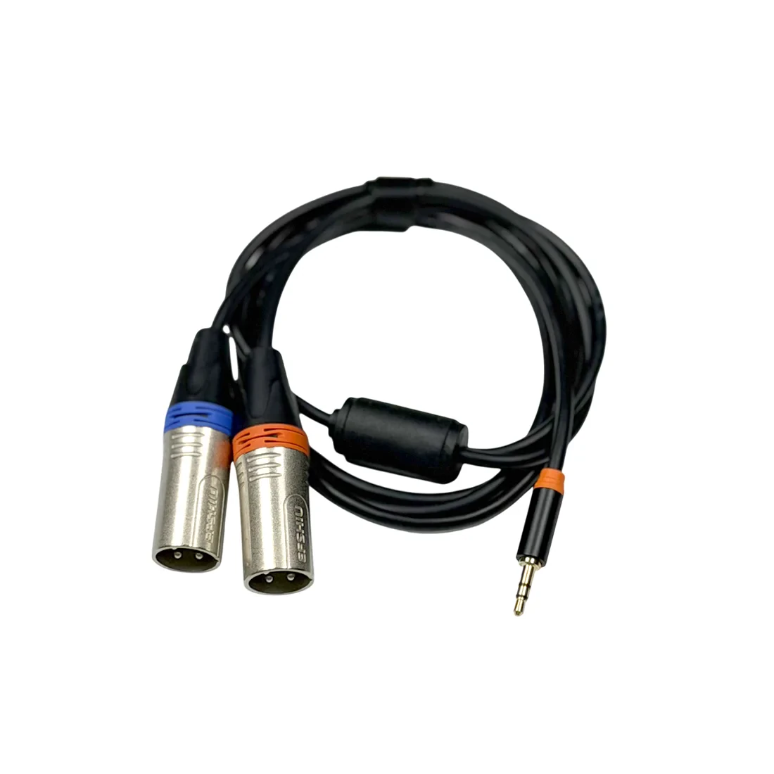 Коммутационный кабель ESHINE ES-8333 3.5 мм миниджек стерео — 2 x XLR (папа), несимметричный, ферритовое кольцо