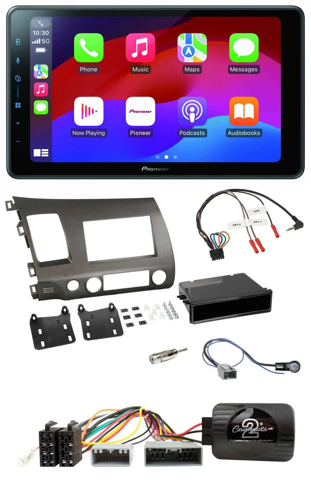 Pioneer Bluetooth 2DIN USB Lenkrad DAB Autoradio für Honda Civic 06-10 Hybrid an