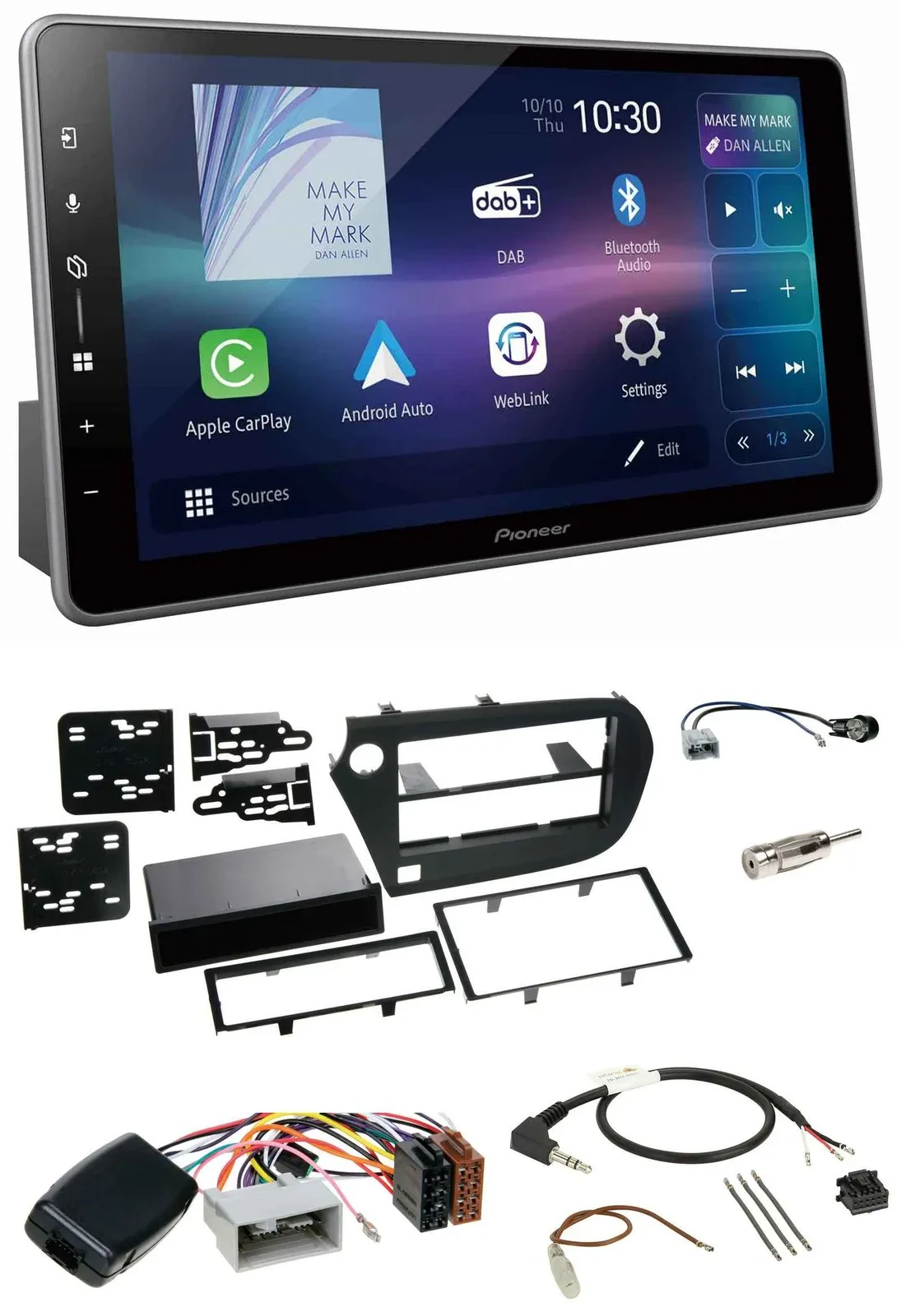 Pioneer Bluetooth USB DAB Lenkrad Autoradio für Honda Insight ZE2 2009-2013
