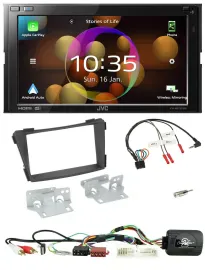 JVC DAB Lenkrad 2DIN Bluetooth USB Autoradio für Hyundai i40 11-19 AUX USB schwa