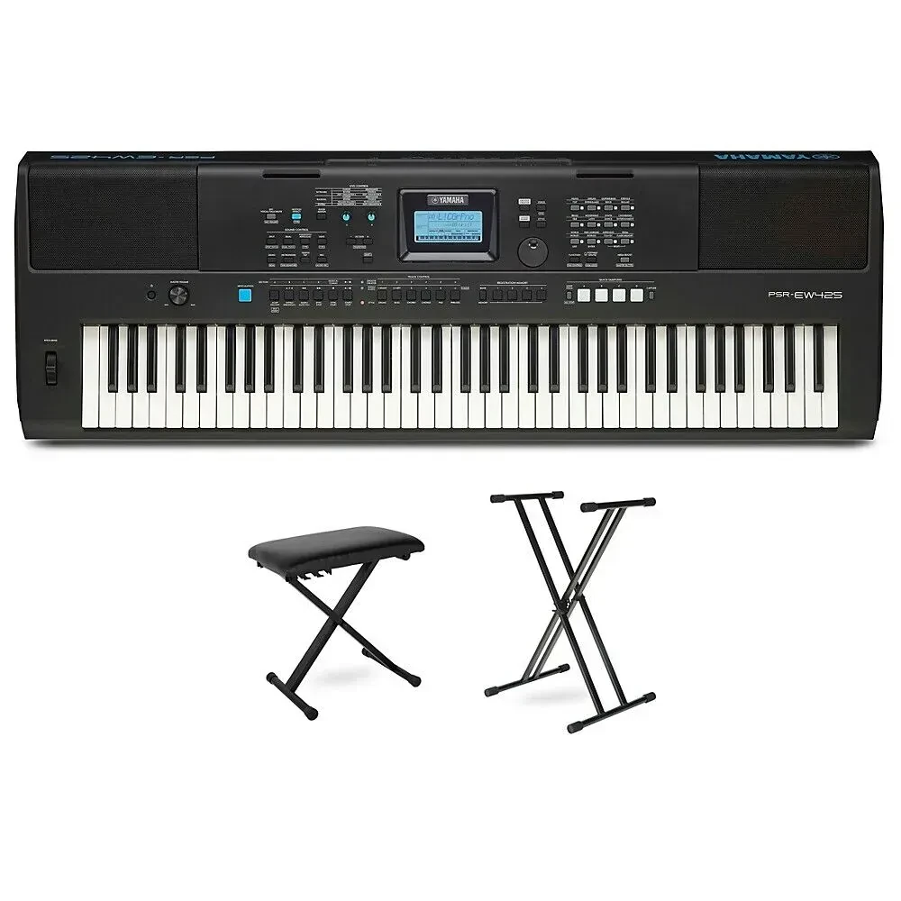 Yamaha PSR-EW425 High-Level Portable Keyboard Package Essentials Package