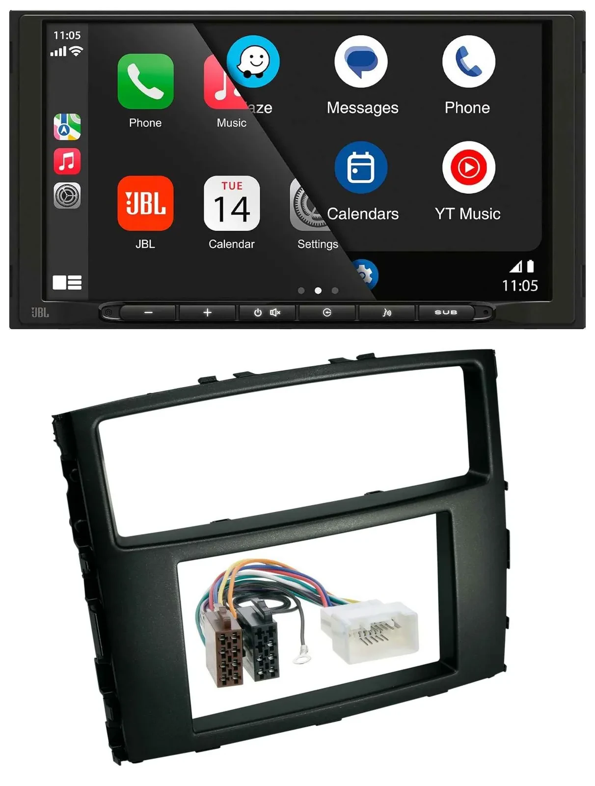 JBL USB 2DIN MP3 Bluetooth AUX Autoradio für Mitsubishi Pajero 2006-2014