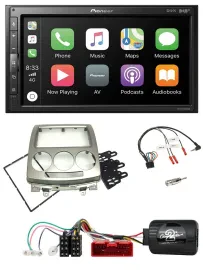 Автомагнитола Pioneer 2-DIN, DAB, Bluetooth, USB, с поддержкой кнопок на руле, для Mazda 5 CR (2005–2010), серебристая