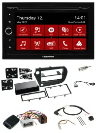 Blaupunkt 2DIN Lenkrad Bluetooth USB TMC DAB Navigation für Honda Insight ZE2 20