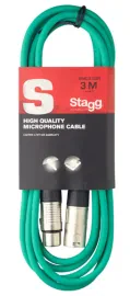 Микрофонный кабель Stagg SMC3 CGR Green 3 м