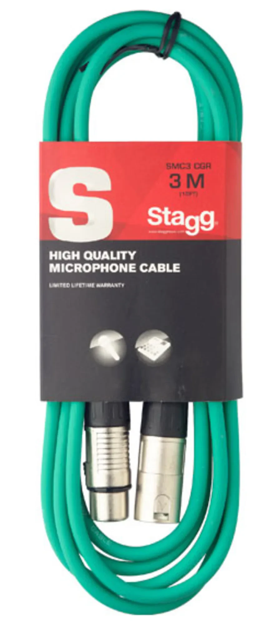 Микрофонный кабель Stagg SMC3 CGR Green 3 м