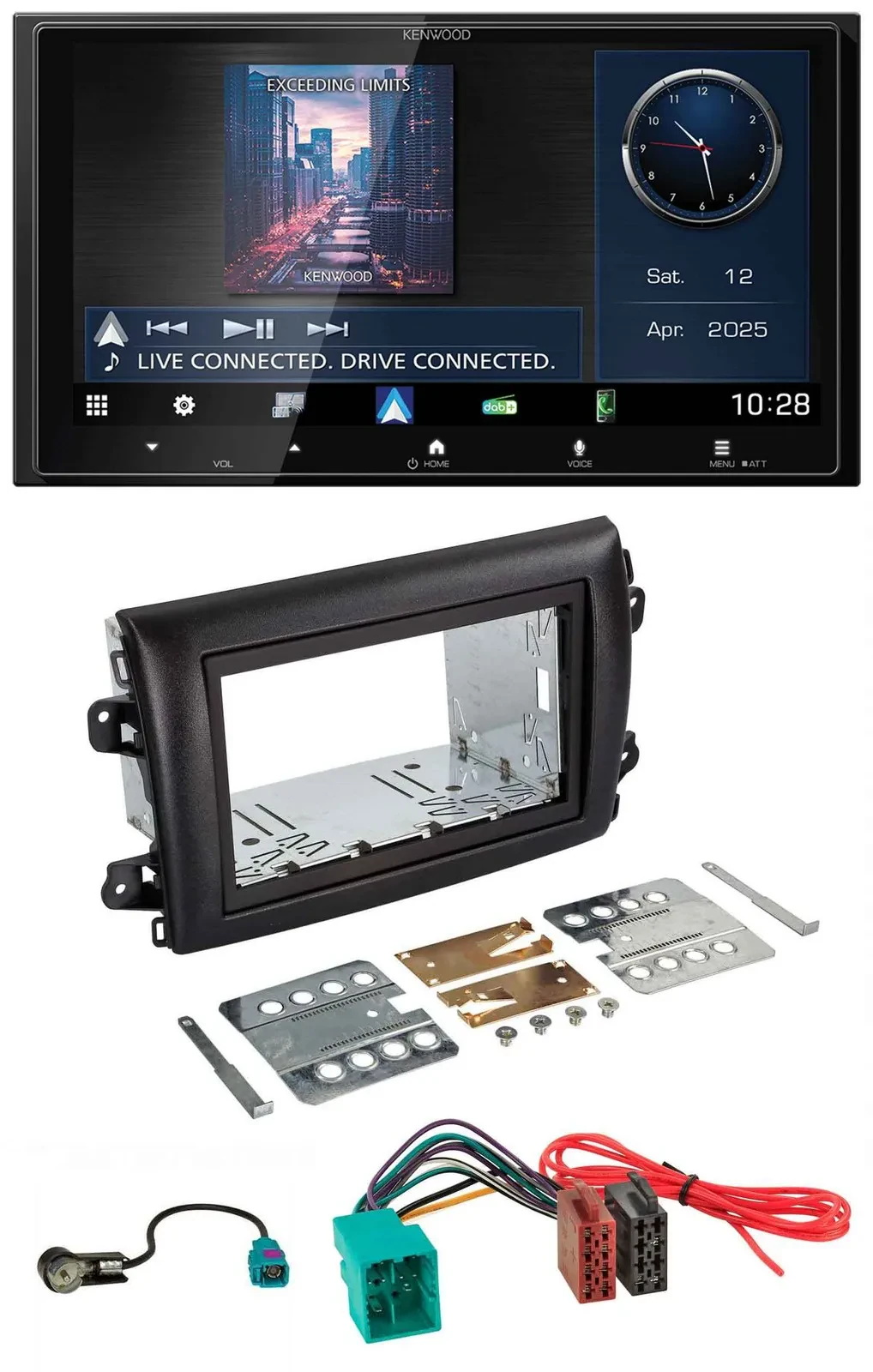 Kenwood Bluetooth 2DIN USB DAB MP3 Autoradio für Fiat Ducato Serie 8 ab 2021